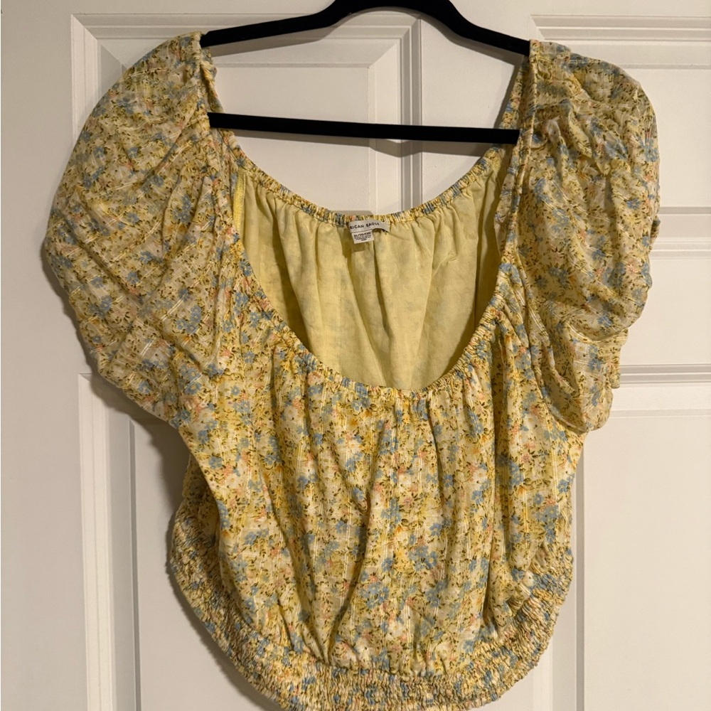 American Eagle Outfitters Yellow Floral Blouse